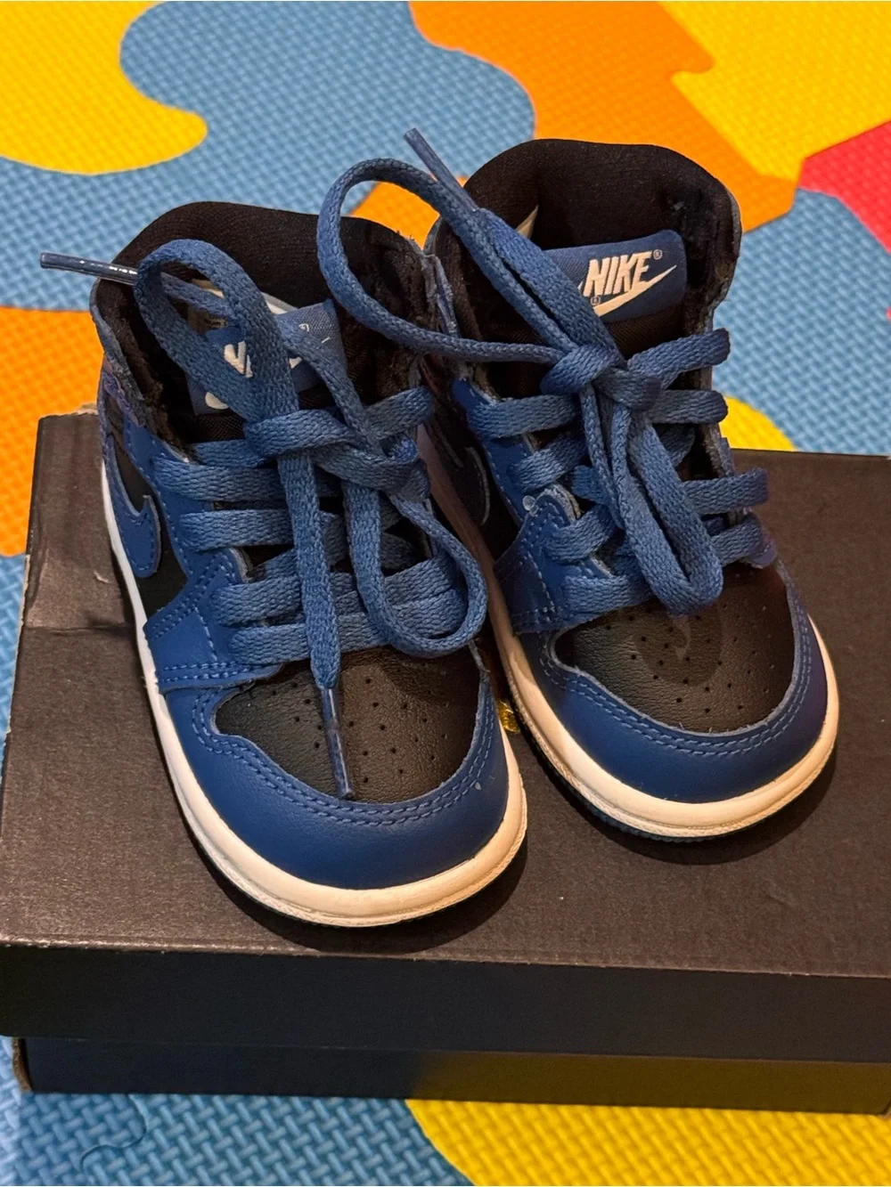 Nike Toddler Blue and Black High-Top Sneakers Excellent Condition